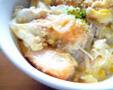 簡単で美味しい♪魚フライの卵とじ丼作り方5写真