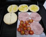 甘～い焼トマトとルッコラのマフィンサンド作り方3写真