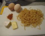 男の簡単明太子パスタいりオムレツ作り方1写真