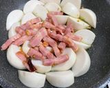 スナップエンドウとカブとベーコンの炒め物作り方7写真