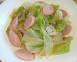 *魚肉ソーセージとレタスの中華風蒸し*作り方3写真