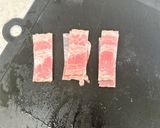 ライスペーパーピザ♪パジルベーコンチーズ作り方2写真