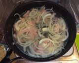 菜の花ベーコンしめじコーンのスープパスタ作り方2写真