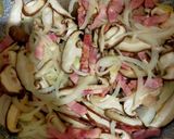椎茸とベーコンの和風パスタ作り方3写真
