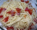 簡単美味しいトマト玉ねぎベーコンの冷製パスタ作り方6写真
