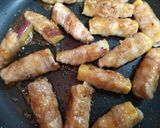 節約簡単夕飯主菜豚バラ薩摩芋味噌肉巻き弁当肉料理作り方9写真