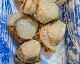 ベビーホタテのアスパラバターソテー作り方1写真