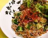 きゅうりと納豆の辛味炒めのせご飯作り方7写真