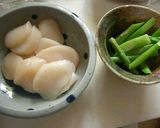 チップスで味付け＊帆立とアスパラバター＊作り方1写真