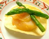 チップスで味付け＊帆立とアスパラバター＊作り方5写真