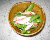 カニカマとひこうき豆のおかか和え作り方3写真