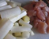 独逸◆白アスパラと鶏肉のバターソテー◆作り方1写真