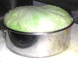 ザルごと煮込むミンチの白菜包み煮作り方6写真