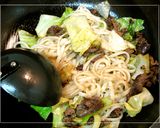 牛肉とキャベツの和風醤油焼うどん＊作り方4写真