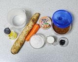 鮭の中骨缶のだんご汁（フェーズフリー）作り方1写真