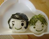 ★キャラ弁★ぼくとママ おにぎり♪作り方3写真
