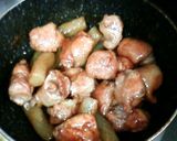 *お麩の豚肉包みと蒟蒻の照り煮**作り方4写真