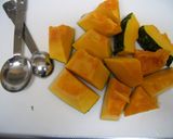 かぼちゃと豚こまの煮物作り方1写真