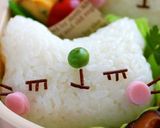 揚げパスタでお絵かき猫ちゃんおにぎり♪作り方5写真