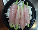 タジンで、ささみトンネル★ アスパラ入り作り方3写真