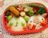簡単キャラ弁＊パンダ＆ブタのおにぎり。作り方10写真