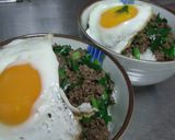 ニラ&ひき肉の簡単丼ぶり♪♪作り方4写真