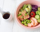 おもてなしにも☆彩りサーモンポケ丼作り方5写真