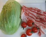 レンジでズボラなキャベツと豚バラ重ね蒸し作り方1写真
