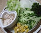 野菜た〜っぷり♪梅ツナマヨサラダうどん作り方3写真