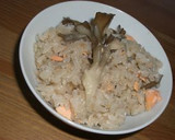 舞茸と鮭の炊き込みご飯♪作り方3写真