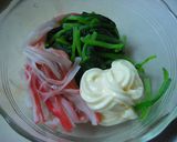 お弁当♪ほうれん草とかにかま✿グラタン風作り方4写真