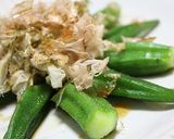 旬のオクラで◆おぼろ昆布と鰹節のせ作り方3写真