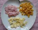 コーン★ハム★チーズのおにぎり作り方1写真