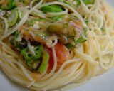 しらすとオクラめんたい冷製バミセリ作り方15写真