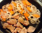 鶏肉とレンコンと人参の炒り煮作り方5写真