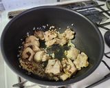 男子飯！炭火焼きチキンの豆乳チーズクリームパスタ作り方3写真