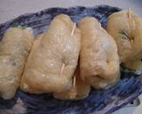 シーチキンと大葉と新玉ねぎの油揚げロール作り方3写真