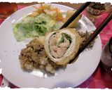シーチキンと大葉と新玉ねぎの油揚げロール作り方5写真