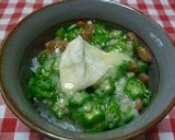 リゾット風味 オクラ納豆丼♪作り方3写真