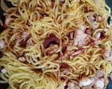 簡単昼食！小松菜蛸豚肉の海の家風焼きそば作り方11写真