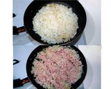 簡単！肉まん丼～豚ひき肉と玉ねぎで～作り方1写真