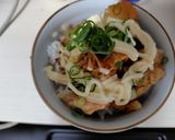 鶏ソテー活用　焼き肉のたれマヨご飯作り方2写真