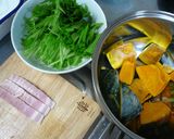 *かぼちゃと水菜とろり煮*作り方1写真