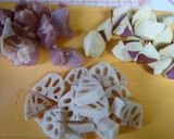 男子が喜ぶ♪さつま芋と鶏肉の煮物作り方1写真
