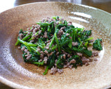 簡単美味しいほうれん草とひき肉の炒め物作り方4写真