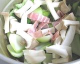 ✿青梗菜とベーコン、茸の野菜ジュース煮作り方3写真