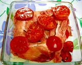 トマト＆玉ねぎ＆豚肉の重ね蒸し♪作り方3写真