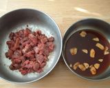 ニラ＆もやし牛肉甘辛ソース炒め作り方1写真