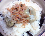 空豆のおこわ　～ちりめん山椒のせ～作り方2写真