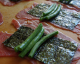 豚肉のいんげん海苔巻き 梅照焼き作り方1写真